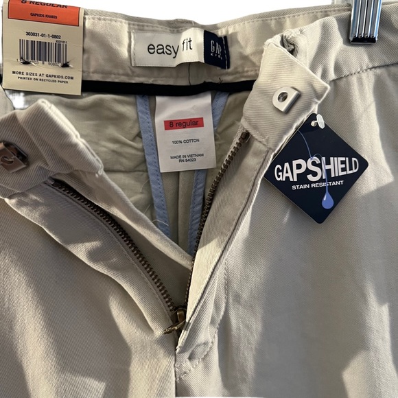 NWT GAP Boys Khaki Easy Fit Regular Uniform Tan Pants - Size 8 - Picture 6 of 10
